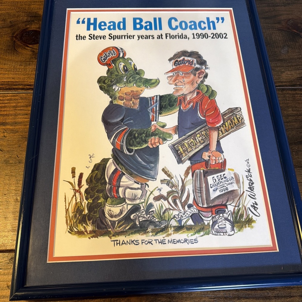 Cal Warlick Steve Spurrier Head Ball Coach Florida Gators Framed Print 2002